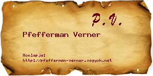 Pfefferman Verner névjegykártya